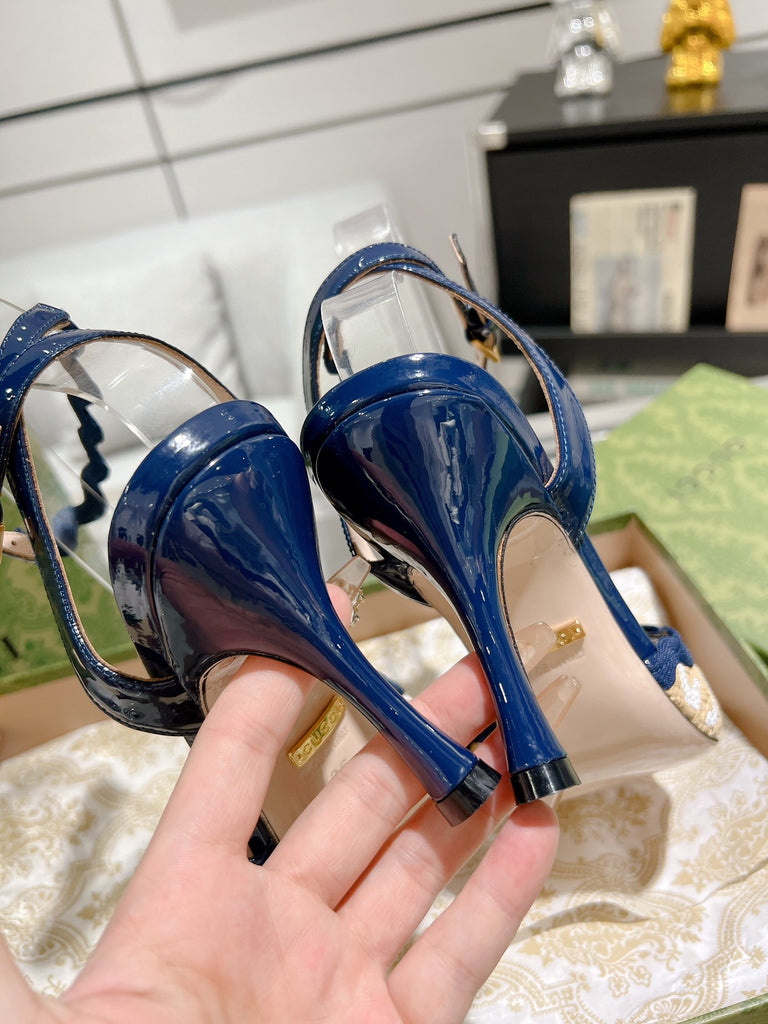 *PRE-ORDER* BLUE PATENT HEELS