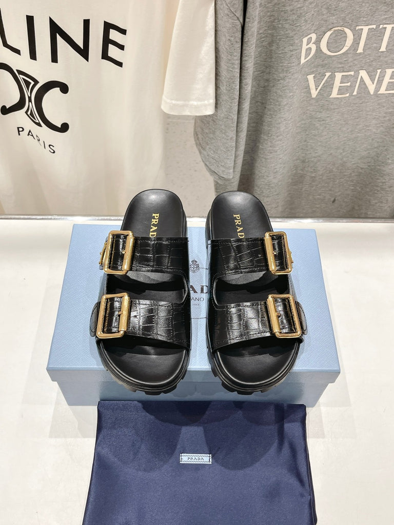 *PRE-ORDER* CROC BLACK SANDALS