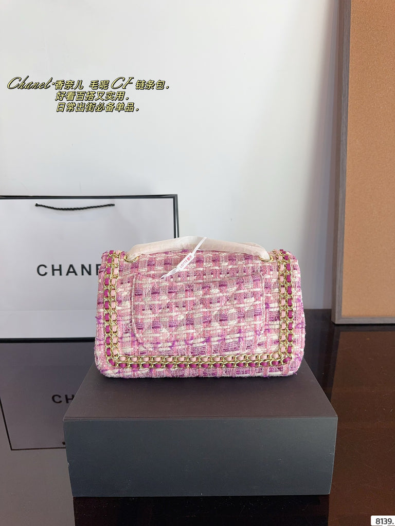 *PRE-ORDER* PINK TWEED BAG