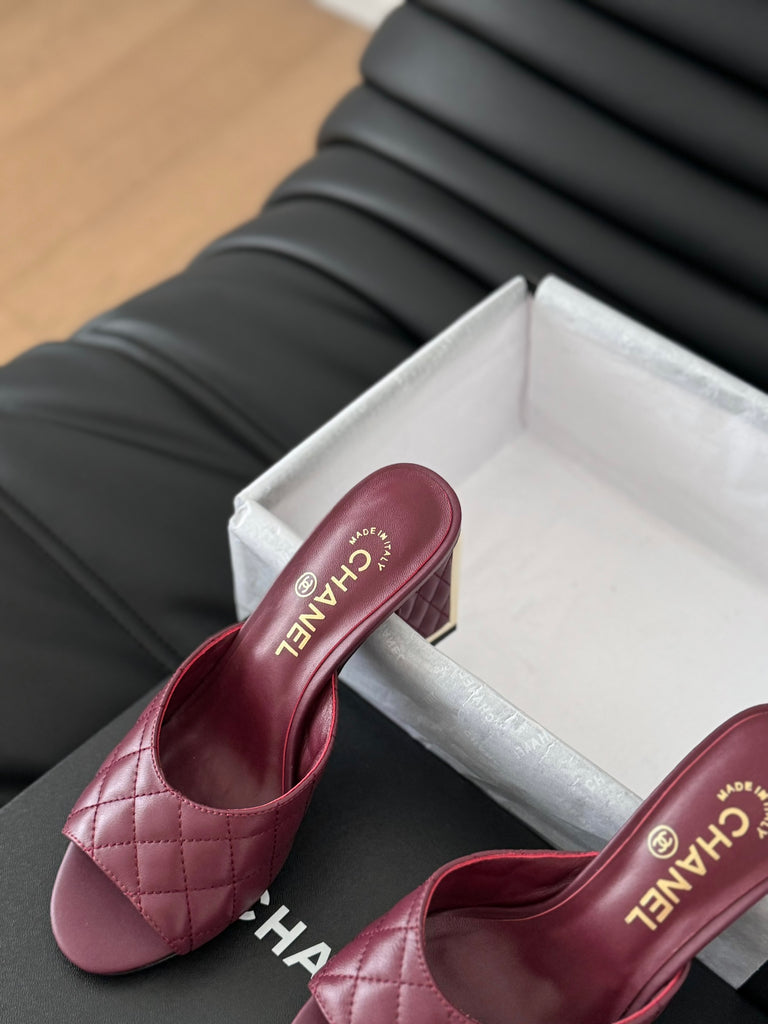 *PRE-ORDER* Quilted Burgundy Block Heels