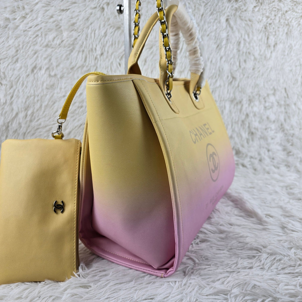 *PRE-ORDER* YELLOW/LILAC BEACH BAG