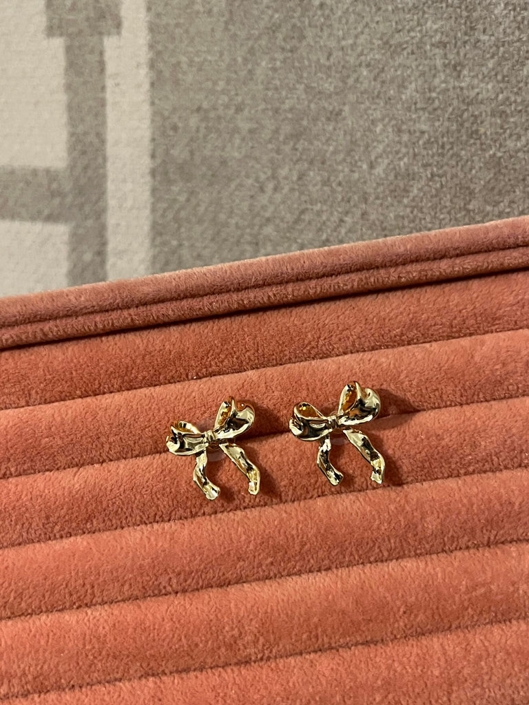 Metallic Style Bow Earrings