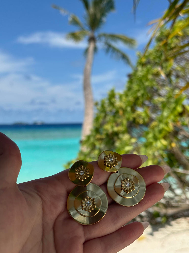 Beach Collection - Gold Circle Earrings