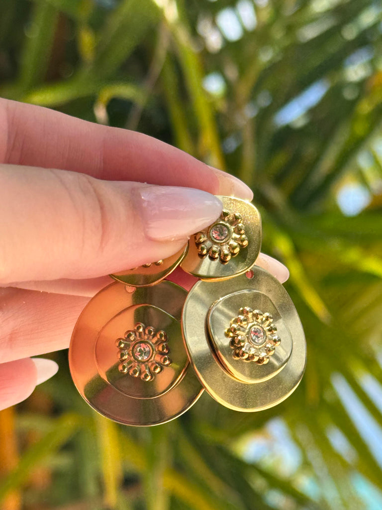 Beach Collection - Gold Circle Earrings