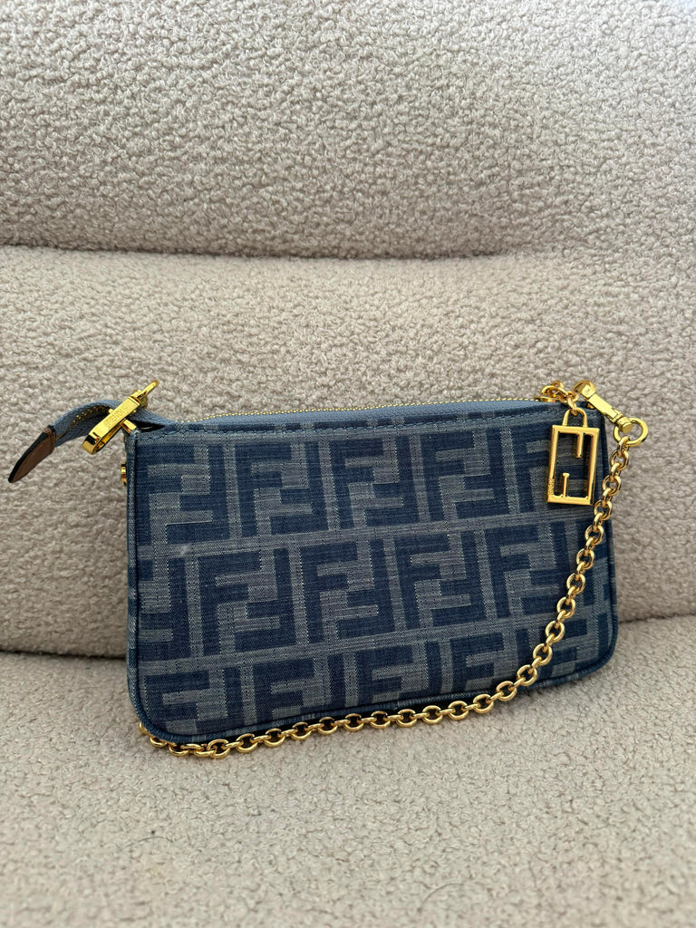 Denim Mini Pouch Bag