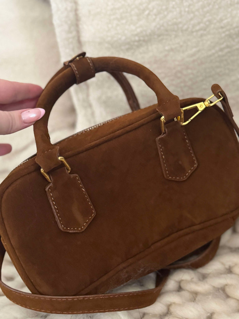 Brown Faux Suede Bag