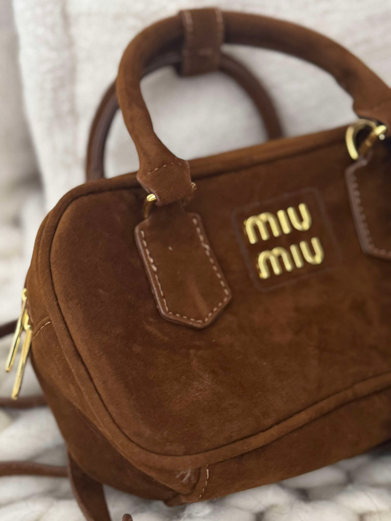 Brown Faux Suede Bag