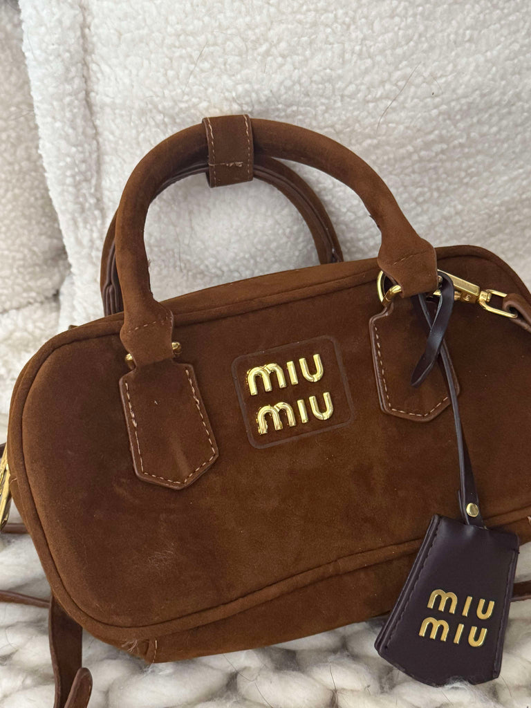 Brown Faux Suede Bag