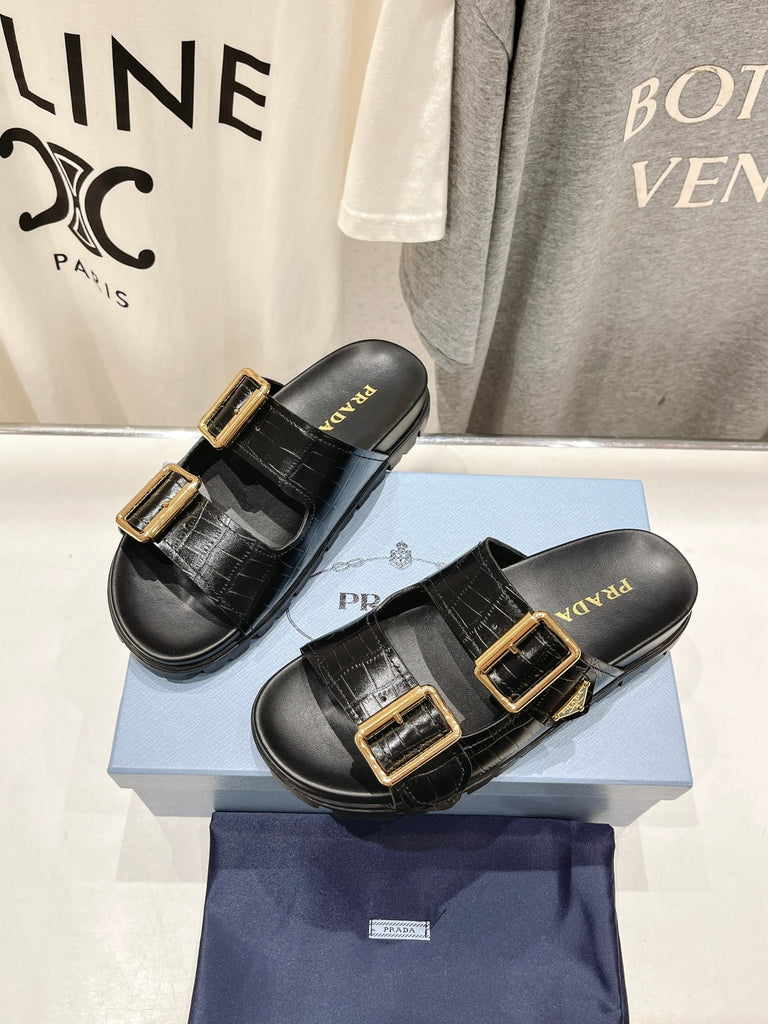 *PRE-ORDER* CROC BLACK SANDALS