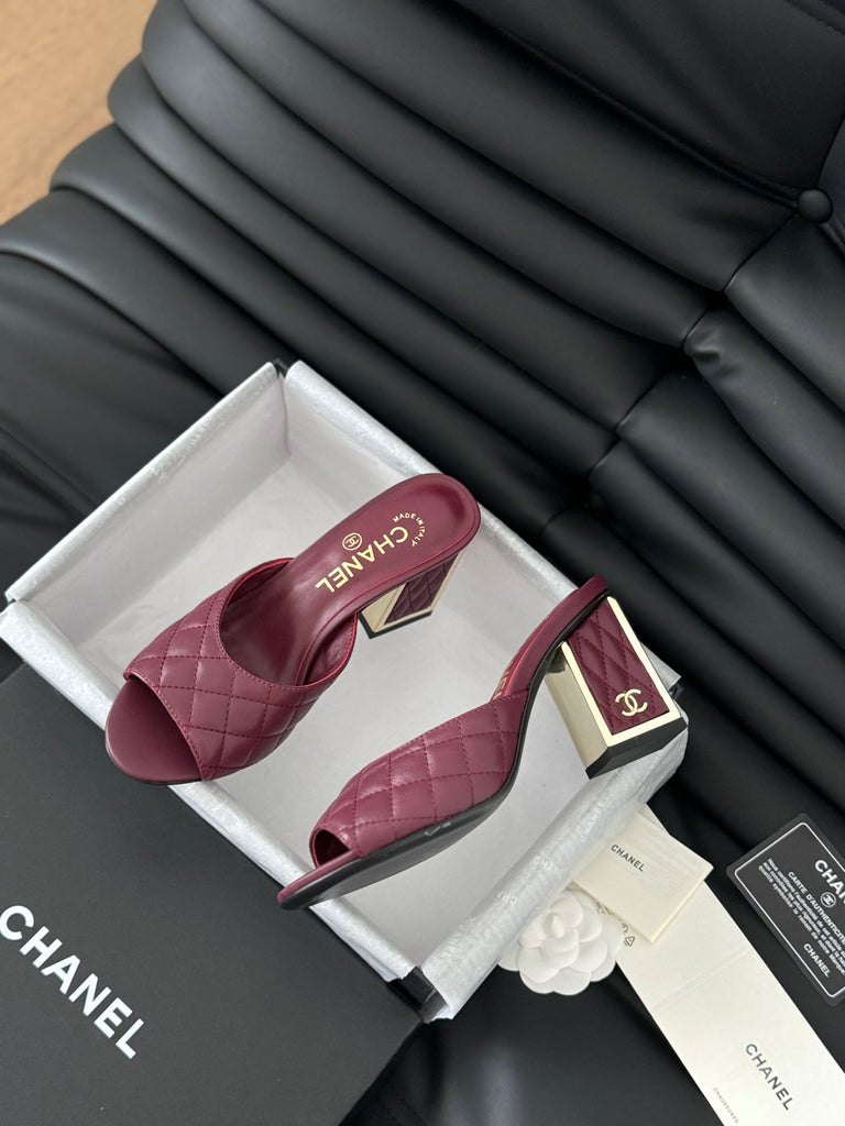 *PRE-ORDER* Quilted Burgundy Block Heels