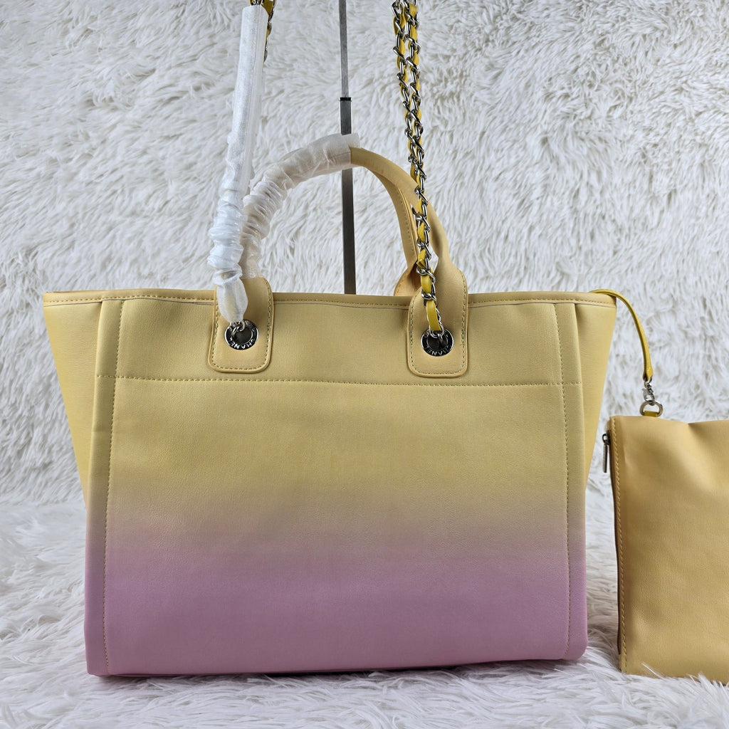 *PRE-ORDER* YELLOW/LILAC BEACH BAG