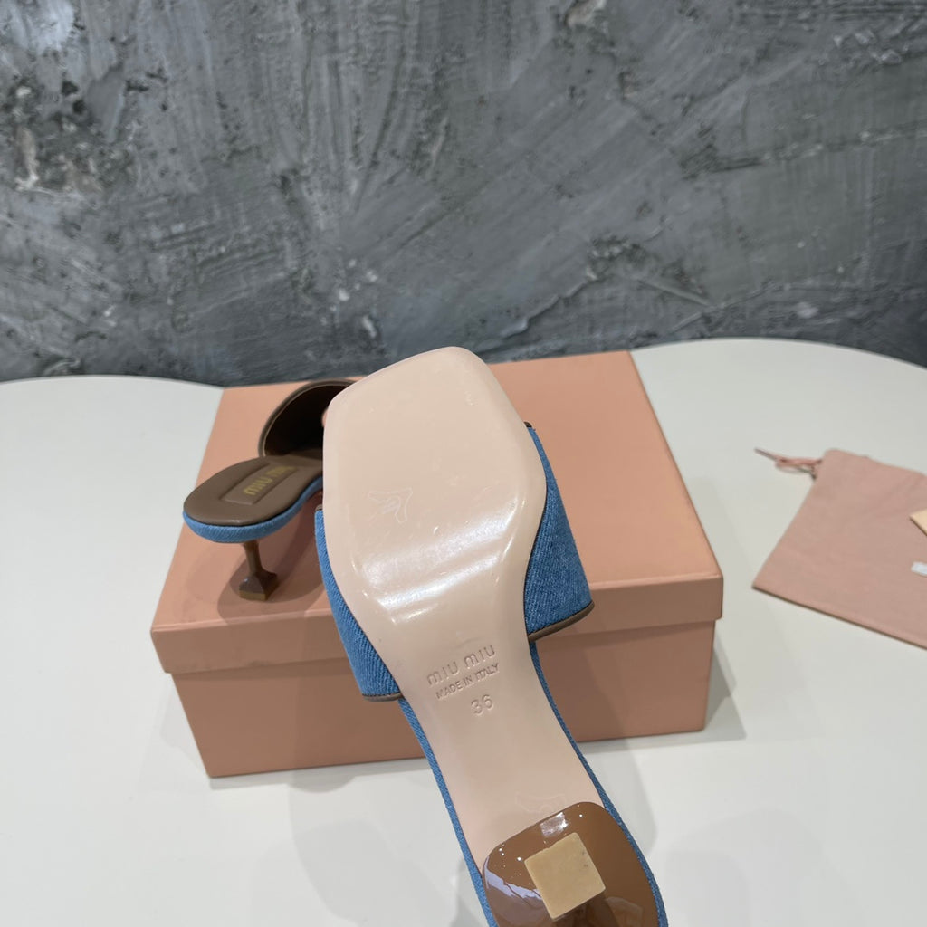 *PRE-ORDER* DENIM KITTEN HEEL