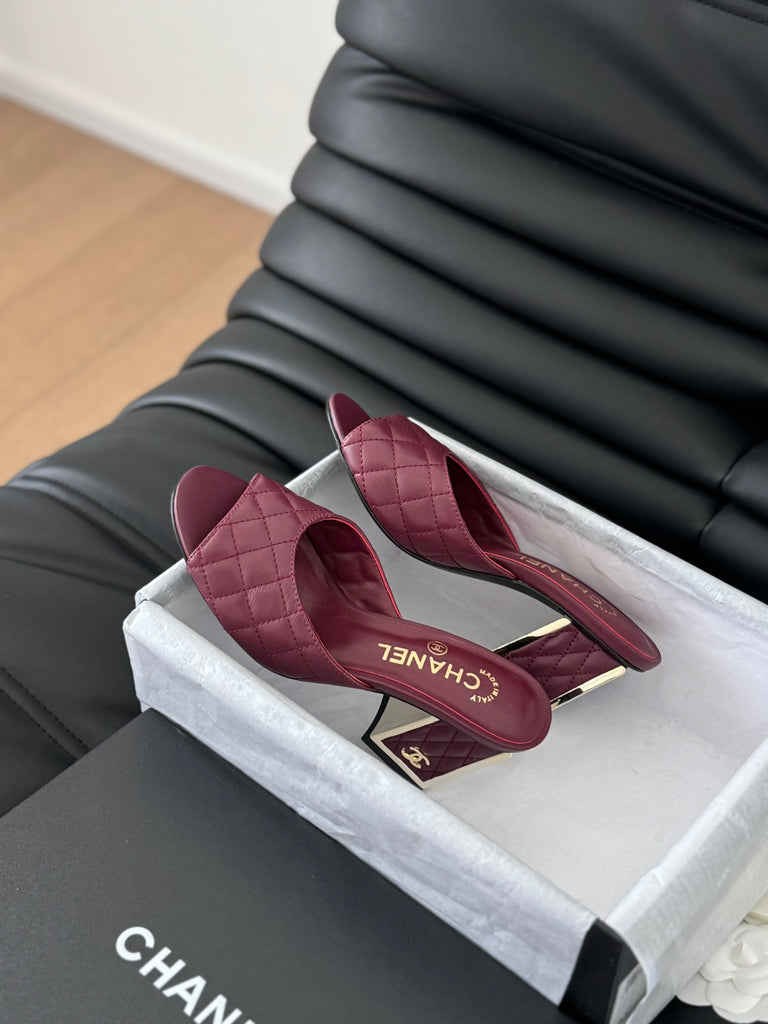 *PRE-ORDER* Quilted Burgundy Block Heels