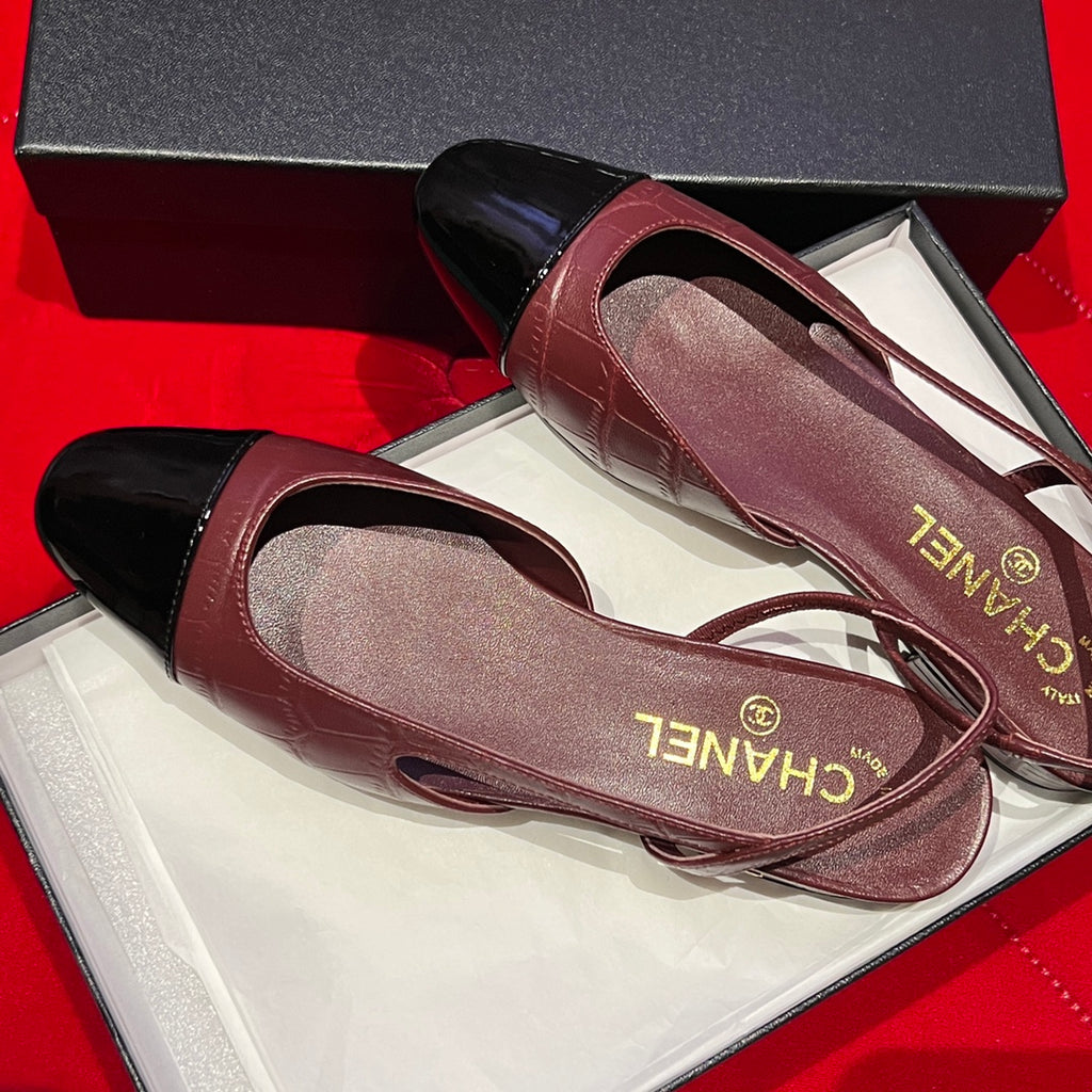 *PRE-ORDER* Burgundy Croc Flats