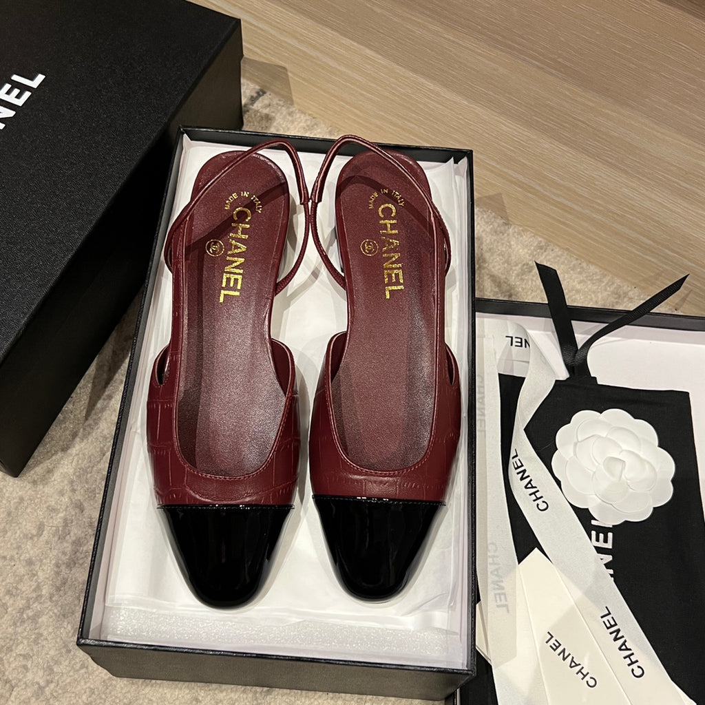 *PRE-ORDER* Burgundy Croc Flats