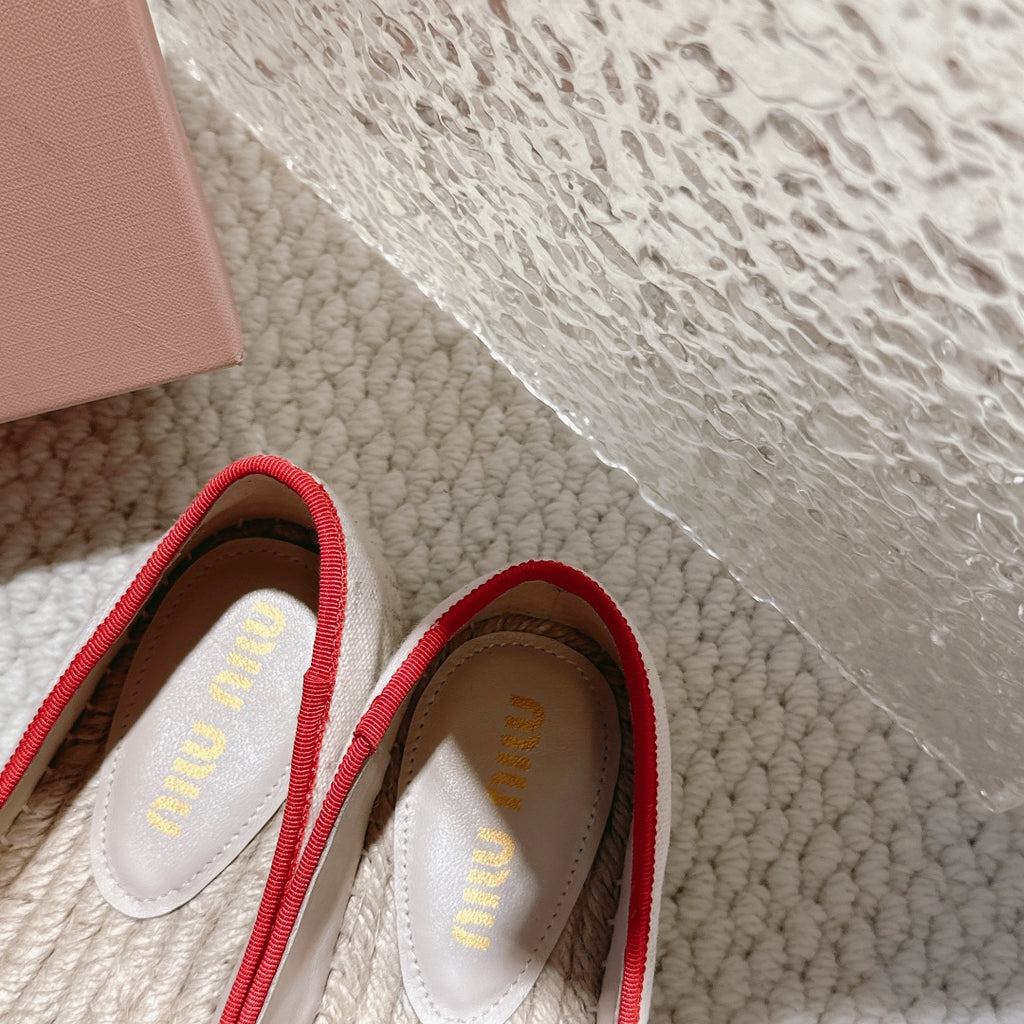 *PRE-ORDER* BEIGE/RED ESPADRILLES