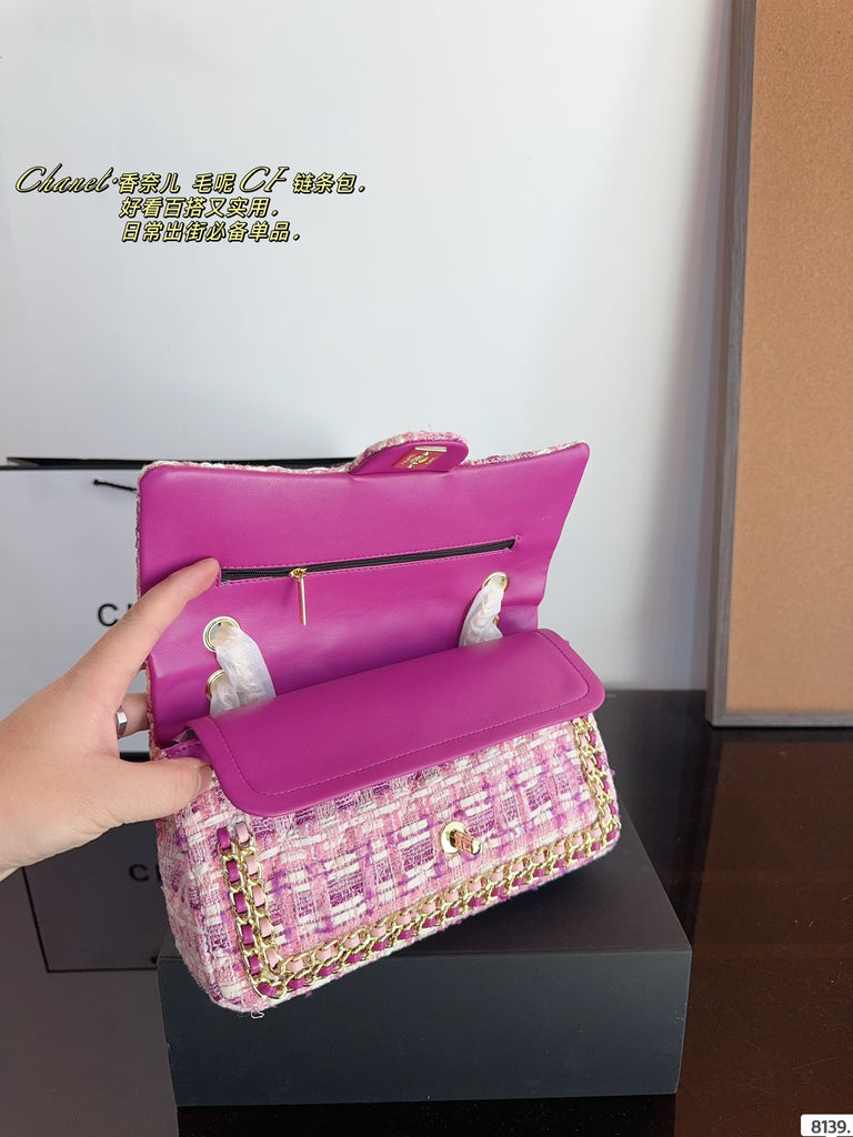 *PRE-ORDER* PINK TWEED BAG